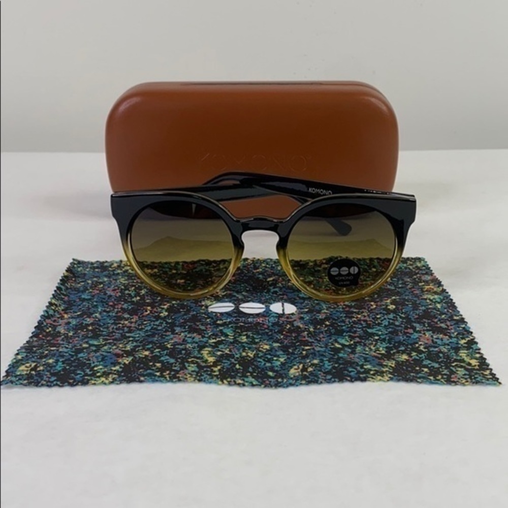 Komono Sunglasses 🕶 Lulu Black Yellow NEW Cat Eye - Picture 3 of 16